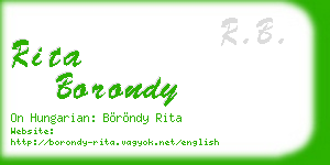 rita borondy business card